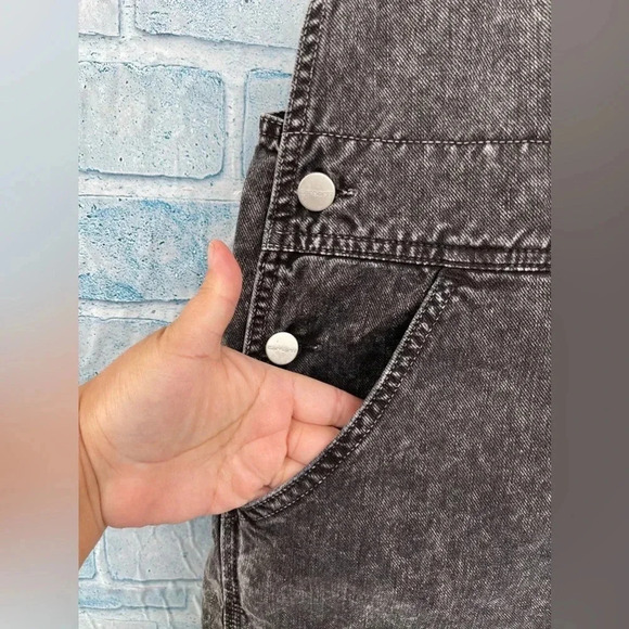 Carhartt Work In Progress acid Black Bib Double Knee Overalls large - Picture 8 of 16